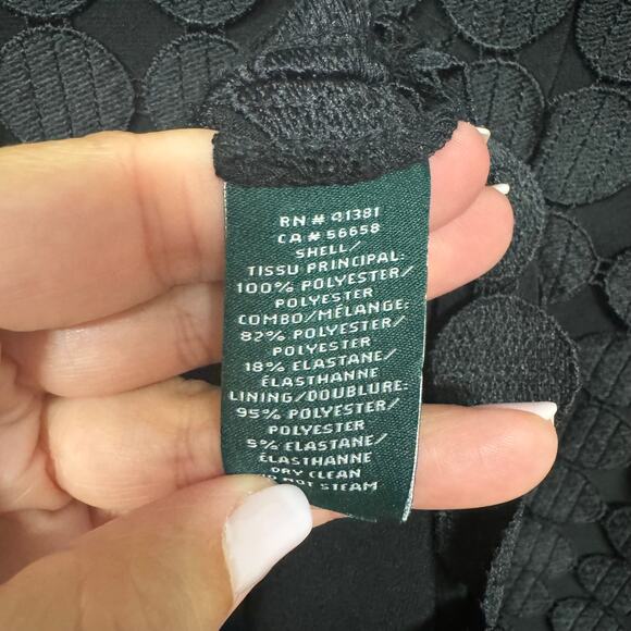 Ralph Lauren LRL Black Melia Dot Lace Sheath Cocktail Dress Size 4 Small - Picture 6 of 8